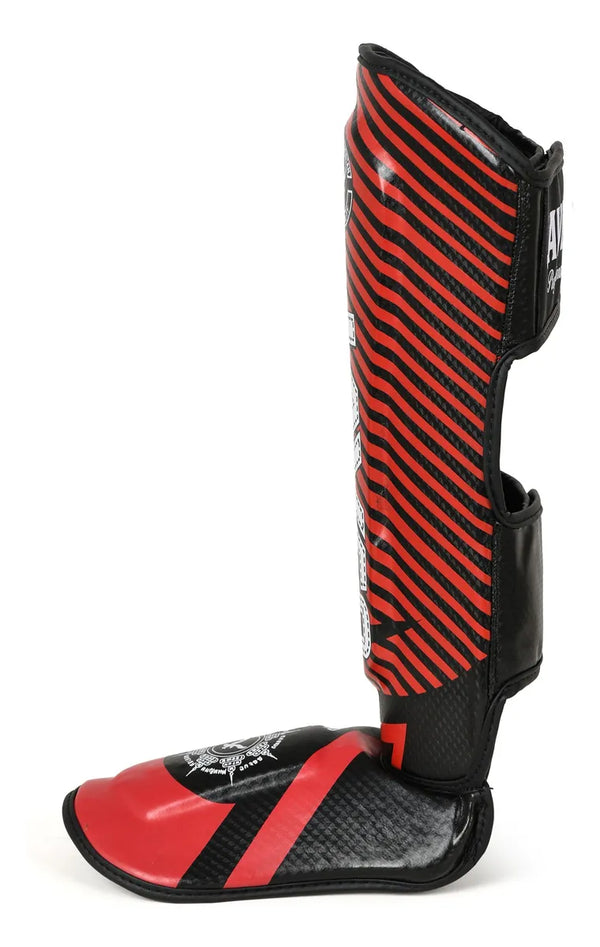 Canilleras de Kick Boxing Y Muay Thai Rojo/negro